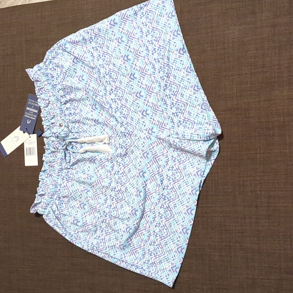 Cabana Blue Naples-Paper Waist Tassel Packets Short Nwt Size L Upf 50 +